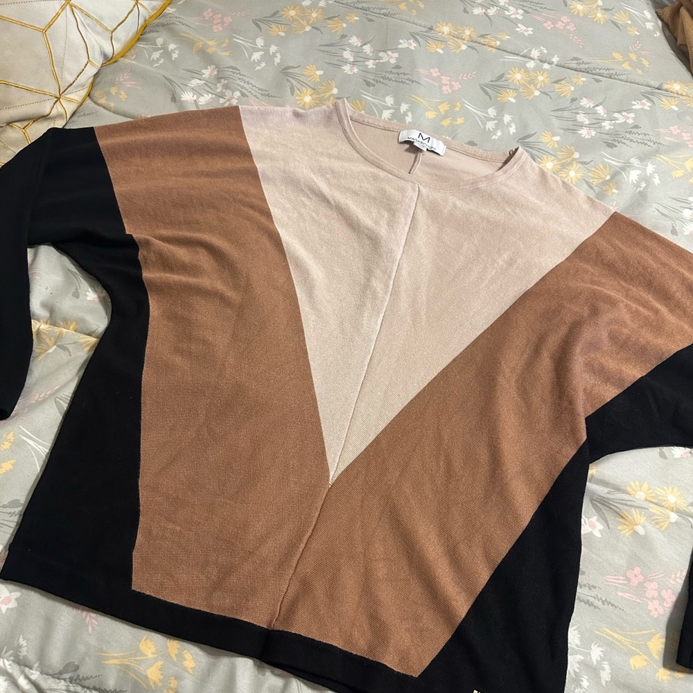 Geometric Color Block Sweater